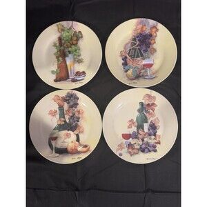4-piece Christine Coleman Royal Norfolk Wine & Cheese Plate